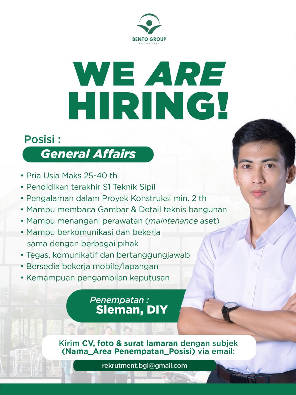 Lowongan Kerja Bento Group Indonesia Penempatan di Sleman