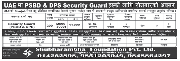 Jobs in UAE for Nepali, Salary Rs 75,000