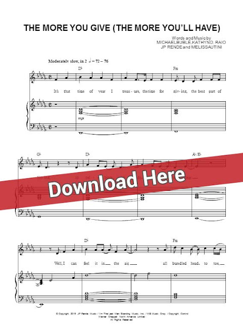 michael buble, the more you give, the more you'll have, sheet music, piano notes, score, chords, download, keyboard, guitar, tabs, klavier noten, partition, how to play, learn, guide, tutorial, lesson