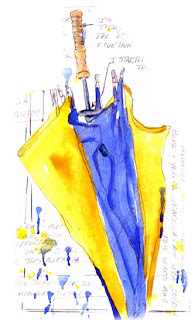 Umbrella, watercolor sketch - Nancy Van Blaricom