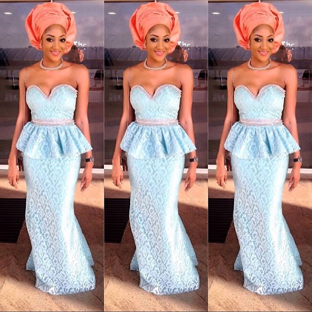 Creative And Trendy Aso Ebi off-Shoulder Design