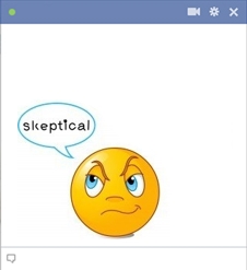 Sceptical smiley for Facebook