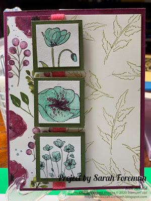 Craft with Beth: Stampin' Up! Second Sunday Sketches 012 card sketch challenge with measurements  Painted Poppies stamp set Peaceful Poppies Designer Series Paper DSP