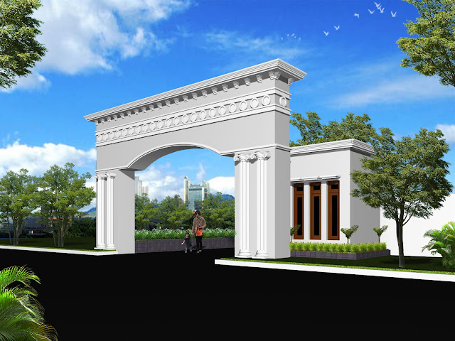 Desain Main Gate Mediteran