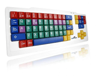 Teclado qwerty con teclas resaltadas en distintos colores para acelerar su uso