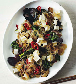 Bean Thread Noodles With Tofu and Eggplant