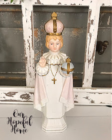 Infant Jesu of Prague chalkware fiburine religious statue