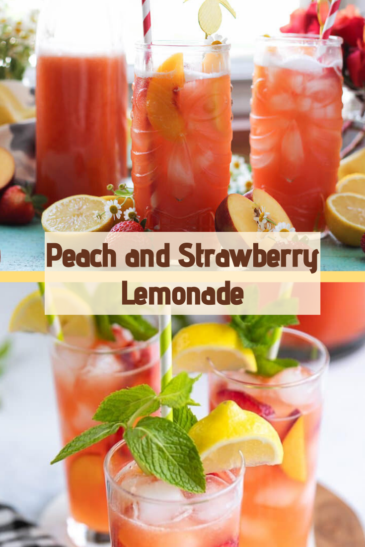 Peach and Strawberry Lemonade