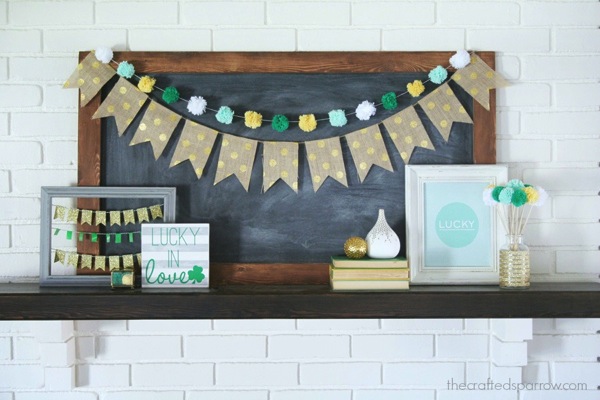 St Patricks Mantel pom pom