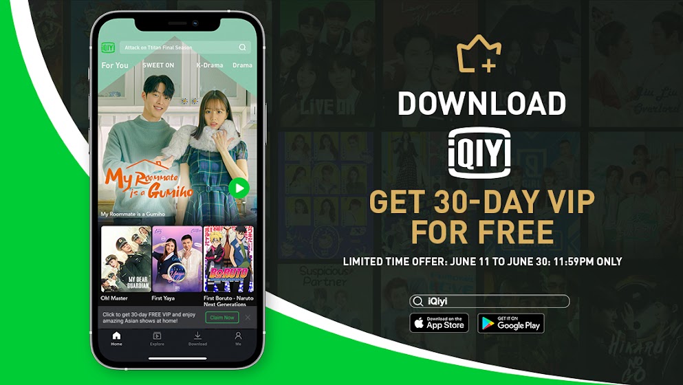 iQiyi Offers Free 30-Day VIP Subscription to Philippine Users from June 11 to June 30, 2021