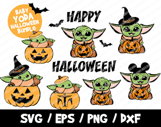 Baby Yoda SVG Bundle, Baby Yoda Halloween SVG, Baby Yoda Pumpkin, Mandalorian Pumpkin, Mickey Baby Yoda, Wizard Baby Yoda, Baby Yoda Cricut