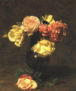 Rosas blancas y rosadas de Henri Fantin-Latour