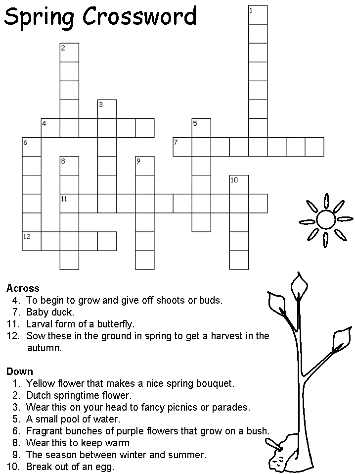 The Best spring crossword puzzle printable Roy Blog