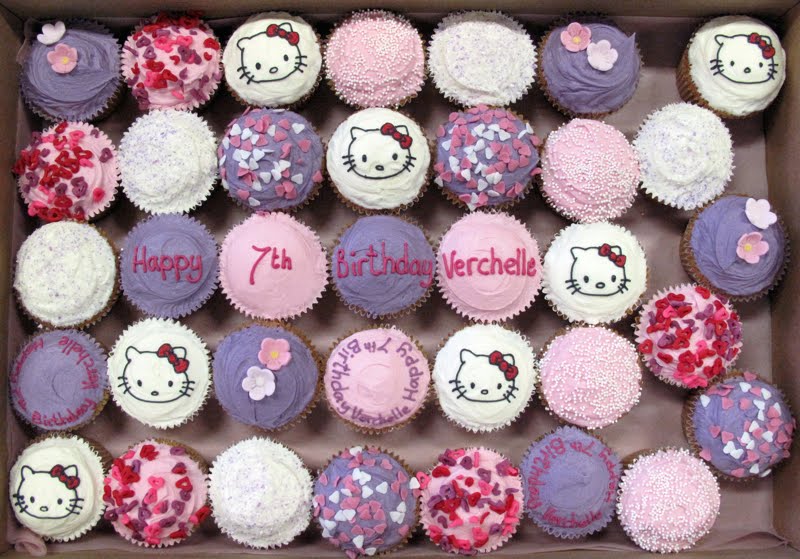 Happy Birthday Hello Kitty Pictures. Hello Kitty birthday cupcakes