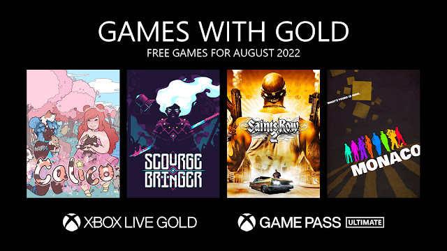 xbox live gold free games august 2022 calico scourge bringer saints row 2 monaco what's yours is mine xb1 series x/s xsx