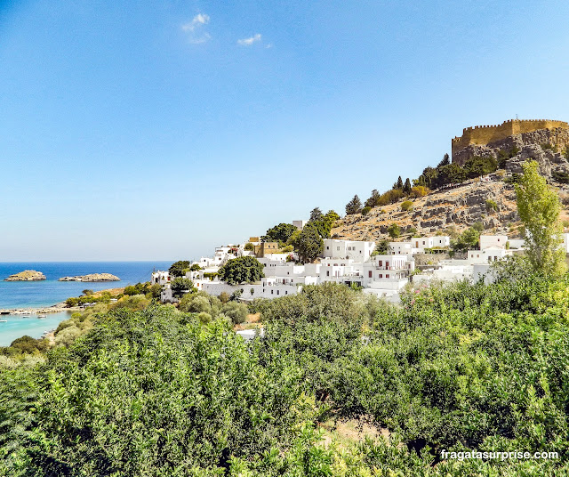 Lindos na Ilha de Rodes na Grécia