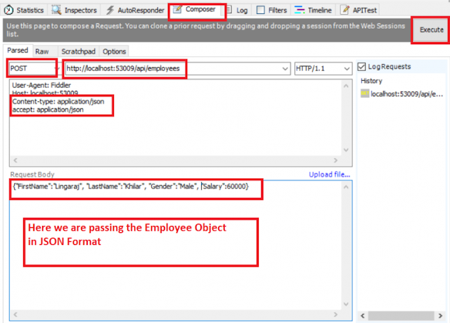 Implementing POST Method in WEB API