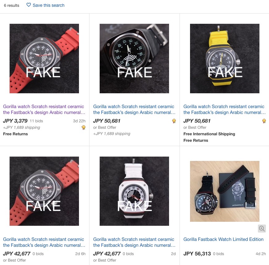 ゴリラウォッチのフェイク 偽物 の見分け方 Gorilla Fastback Fake Models On Ebay のんびりポタ ランニング