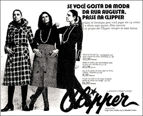 Loja Clipper,  Brazil fashion in the 70's, 1970; moda anos 70; propaganda anos 70; história da década de 70; reclames anos 70; brazil in the 70s; Oswaldo Hernandez