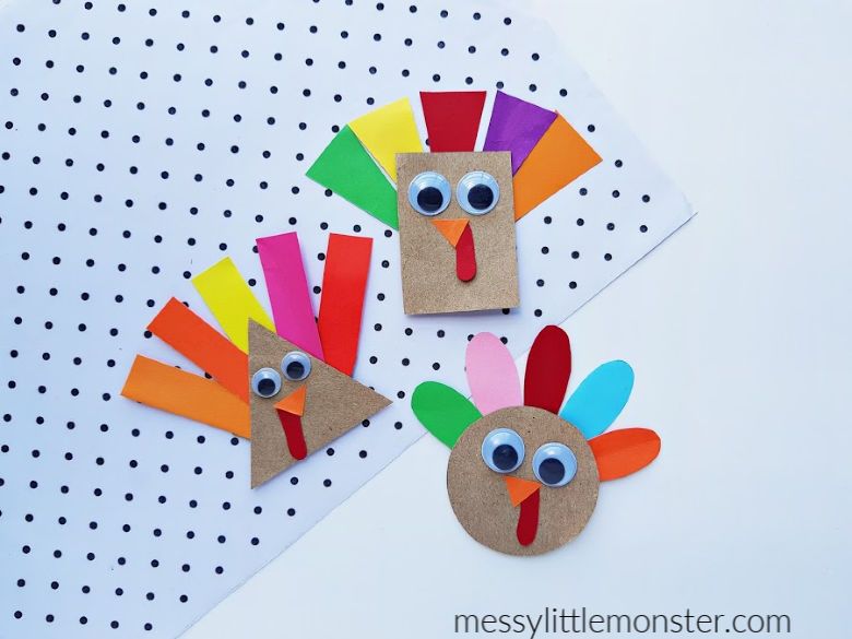 Shape turkey craft for kids