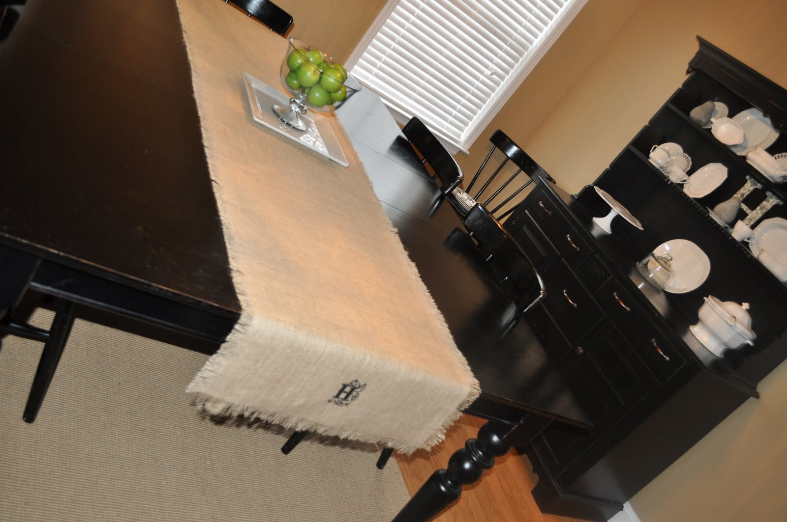 Burlap Table Runner in under