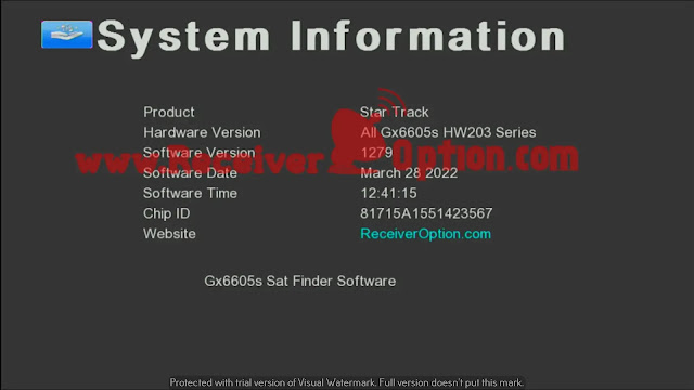 GX6605S HW203 SERIES SATFINDER NEW SOFTWARE 28 MARCH 2022