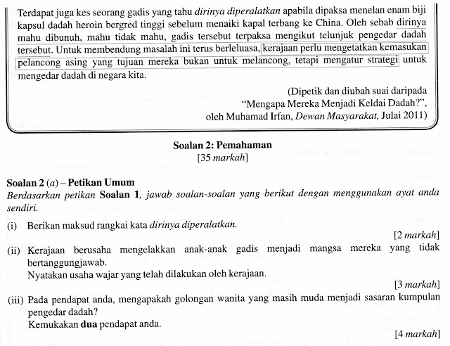 Laman Bahasa Melayu SPM CARACARA MENJAWAB SOALAN RUMUSAN DAN