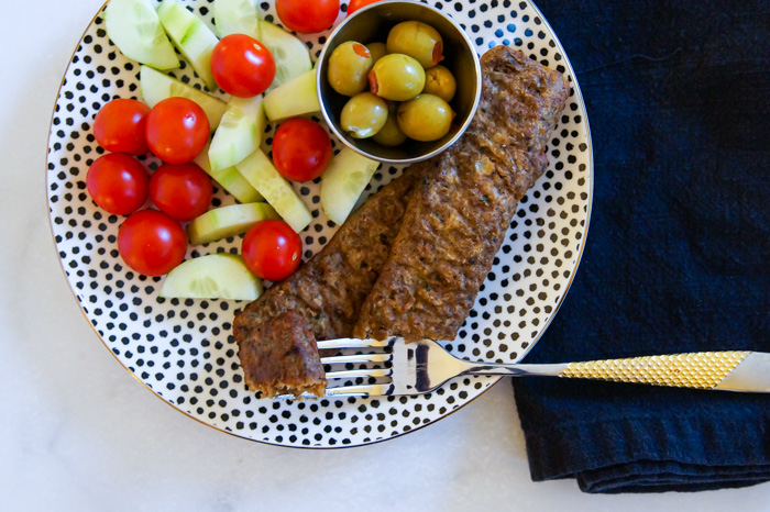 Trader Joe's Middle Eastern Style Kebabs on plate