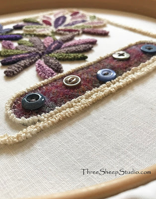 'Cleome' Punch Needle Design by Rose Clay at ThreeSheepStudio.com  , click on 'Studio/Shop'