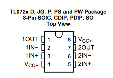 HomeMade DIY HowTo Make: TL072 Pinout configuration