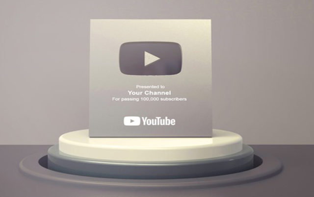 Which Play Button can you get at first 100,000 subscribers on Youtube?