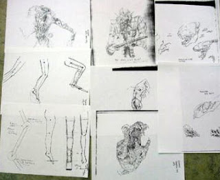 Bocetos originales para diseñar al Depredador