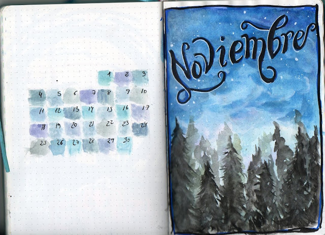 Portada del mes de noviembre de 2019 del Bullet Journal