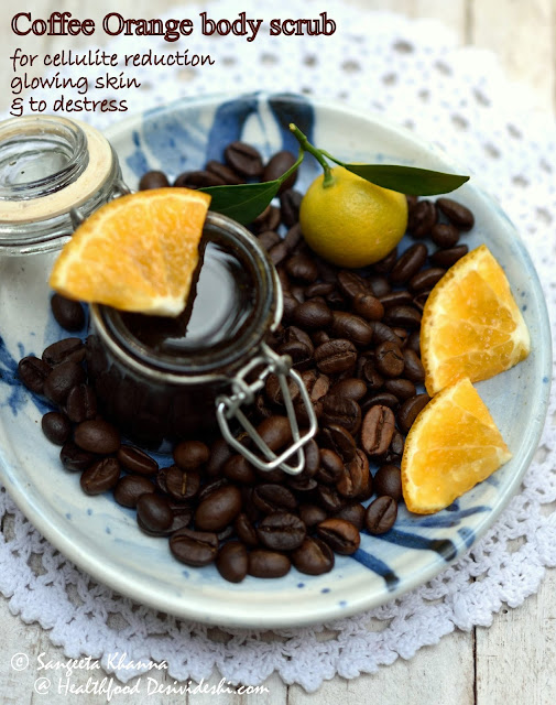 recipe of coffee orange Epsom salt body scrub 