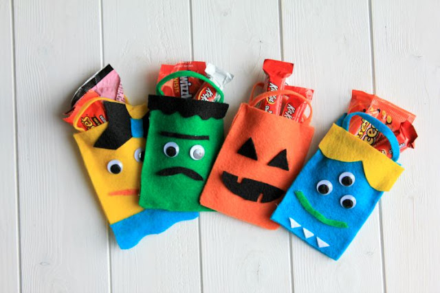 Scare up some silly fun this Halloween with these easy to make treat bags! #TrickOrSweet #ad