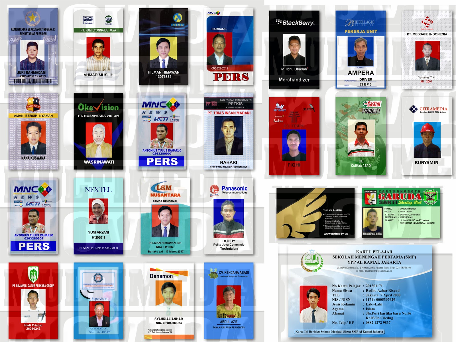 Contoh Id Card Bagus - Contoh Sur