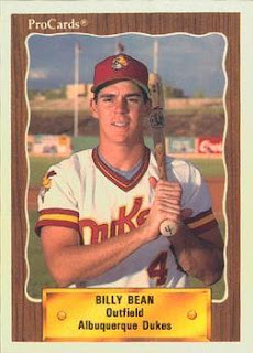 Billy Bean 1990 Albuquerque Dukes card