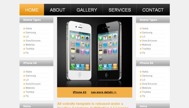 Mobiles Store Shop CSS Website Template