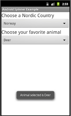 Android spinner from ArrayAdapter string array and from xml resource