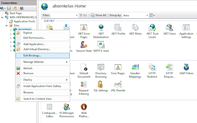 edit bindings IIS