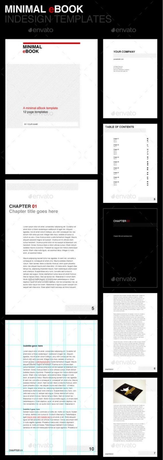 Ebook Template Indesign Minimal eBook Template by cardeo