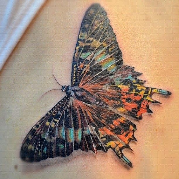 Realistic butterfly tattoo1