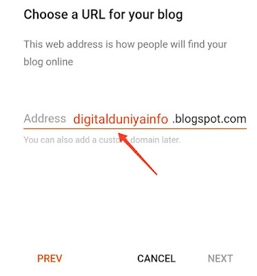 Blogger's URL Name Selection