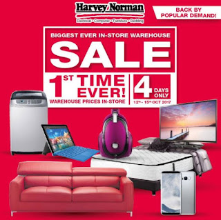 Harvey Norman BIGGEST Ever In-Store Warehouse Sale at Gurney Paragon & Queensbay Mall (12 October - 15 October 2017)