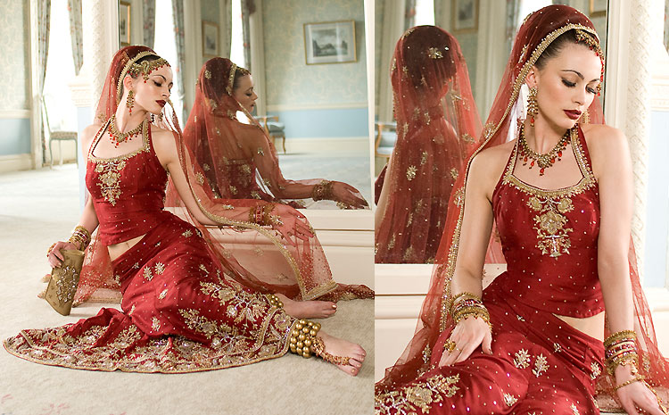 red indian wedding dress