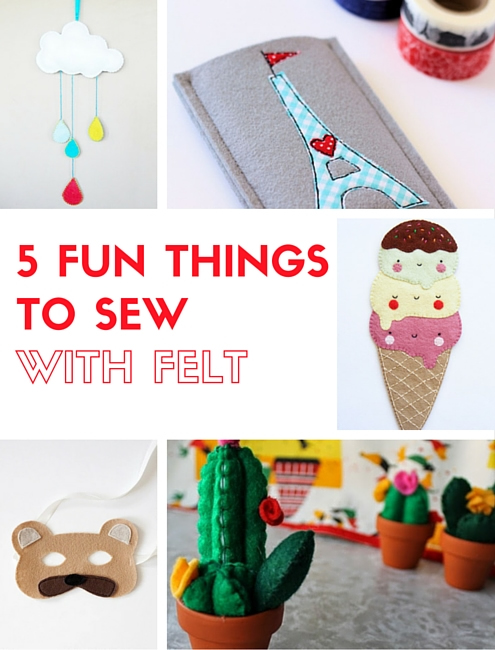 5 fun things to sew with felt, free patterns | Happy in Red