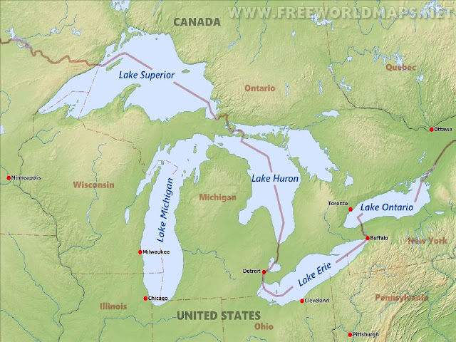 United States Great Lakes Map