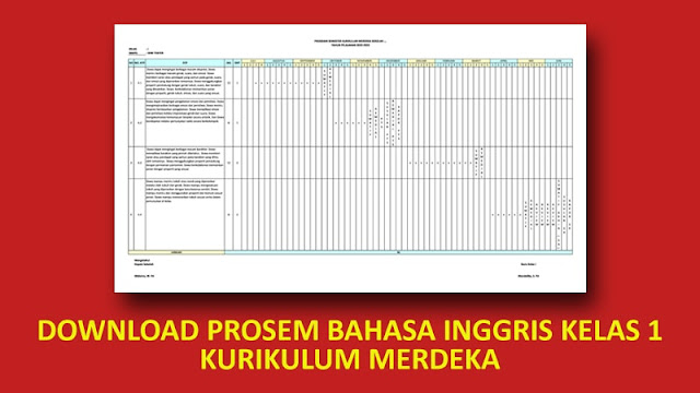 Download Prosem Bahasa Inggris Kelas 1 Kurikulum Merdeka