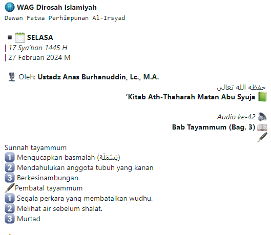 Audio ke-42 Bab Tayammum Bag. 3 Sunnah dan Pembatal Tayammum