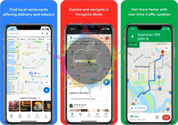 تطبيق خرائط جوجل للملاحة لأجهزة iPhone